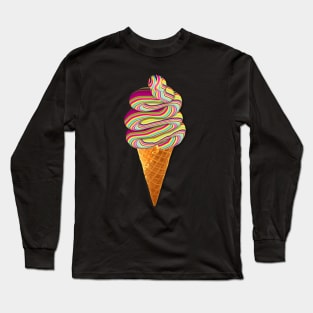 Trippy Soft Serve Icecream Art Long Sleeve T-Shirt